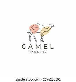 Camel logo icon design template flat vector illustration