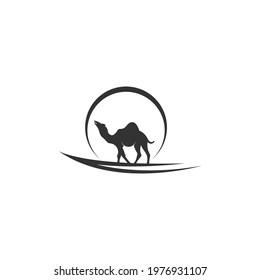 Camel logo icon flat design vector template illustration