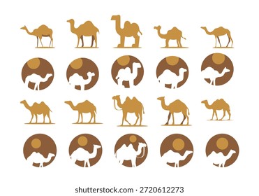 Conjunto de pacotes de ícones de logotipo Camel