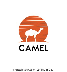 camel logo with a modern and simple design for brand identity
