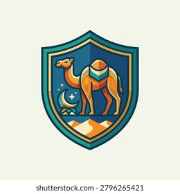 Camel logo on a shield emblem