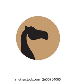 camel logo standing in the desert design on white background vector illustration