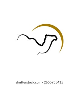 camel logo standing in the desert design on white background vector illustration