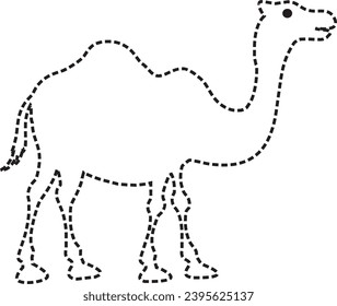 camel logo vector design with broken lines. logo icon vector. vector illustration