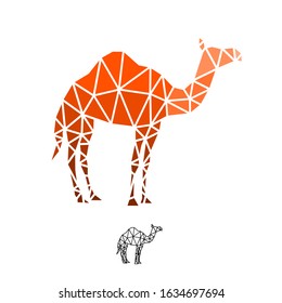 Camel Lowpoly polygonal merch and t shirt design editable eps file