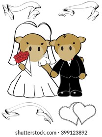 camel married cartoon set in vector format very easy to edit