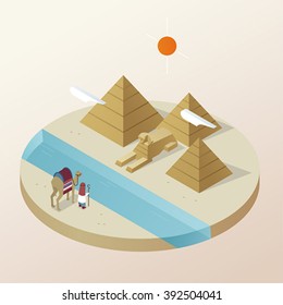 Camel Meet Isometric Egypt 