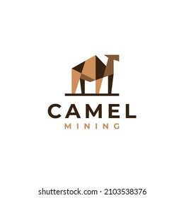 camel modern abstract geometry logo icon vector design illustration