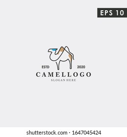 Camel Modern Logogram Design Vector Template With Flat Style