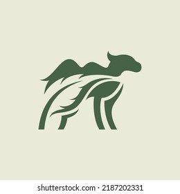 Camel Nature Leaf Logo Design
