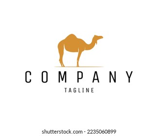 Camel old silhouette logo isolated on white background best side view for badge, emblem and sticker design. vector illustration available in eps 10.