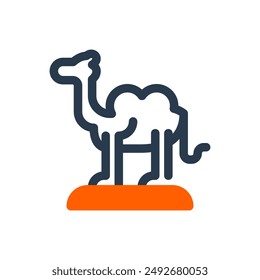 Camel on Desert Vector Icon
