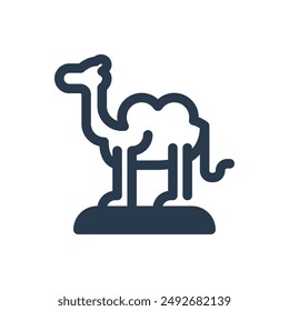 Camel on Desert Vector Icon