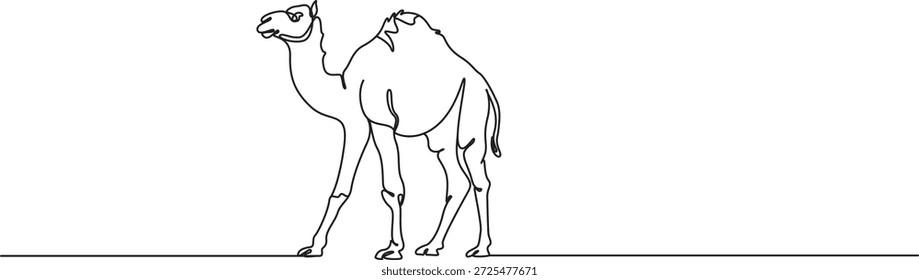 camel one Ilustración vectorial de arte de línea continua