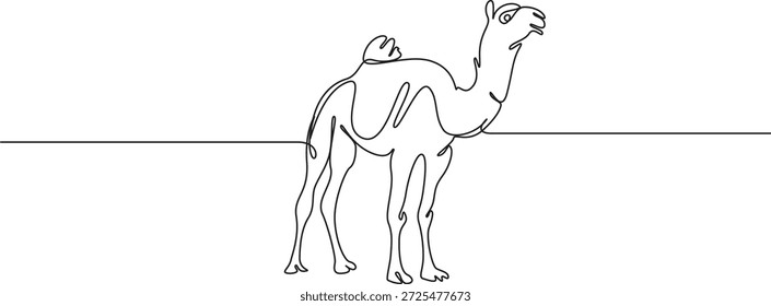camel one Ilustración vectorial de arte de línea continua