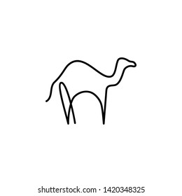 Camel one line icon. Element of animal icon. Thin line icon for website design and development, app development. Premium icon