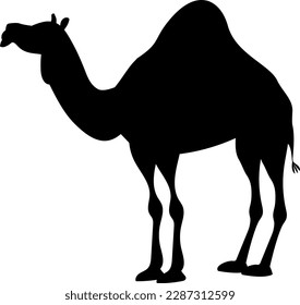 camel one-humped vector silhouette black one
