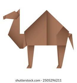 Camel origami. Abstract camel origami logo design. Animal origami. Paper origami. Vector illustration