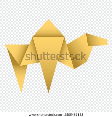 Camel origami. Abstract camel origami logo design. Animal origami. Paper origami. Vector illustration