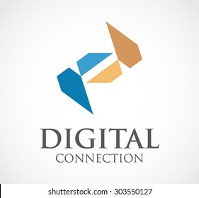 Camel origami paper animal colorful abstract vector logo design template business wildlife icon company identity symbol concept