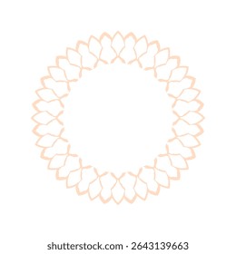 Camelo padrão ornamental circular sobre fundo branco. Design de modelo de cartão. Quadro vetorial decorativo.