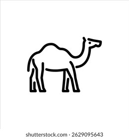 Camel outline icon. Arabian Camel black line illustration.