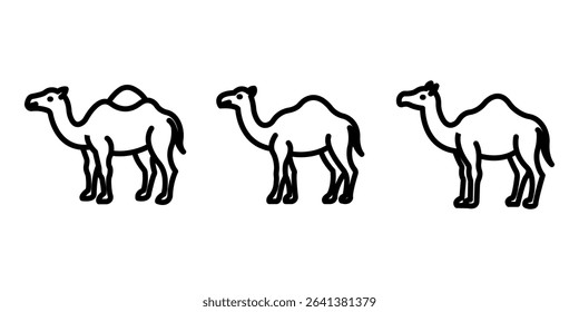 camel outline or line icon design bundle.