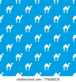 Camel pattern repeat seamless in blue color for any design. Vector geometric illustration
