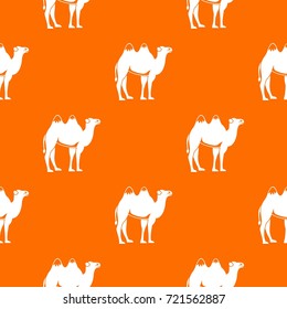 Camel pattern repeat seamless in orange color for any design. Vector geometric illustration