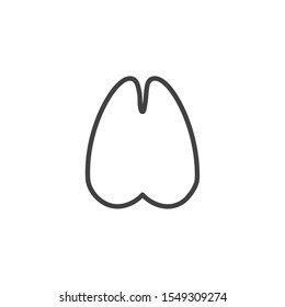 Camel paw print line icon. linear style sign for mobile concept and web design. Camel hoof print outline vector icon. Symbol, logo illustration. Vector graphics