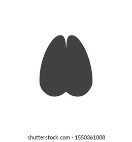 Camel paw print vector icon. filled flat sign for mobile concept and web design. Camel hoof print glyph icon. Symbol, logo illustration. Vector graphics
