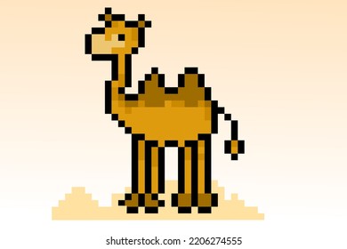camel pixel art design for marine animal content