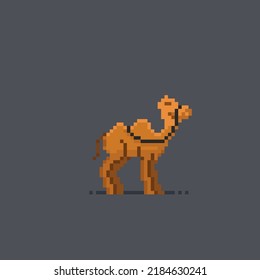 a camel in pixel art style