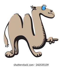 Camel points to an interesting object.