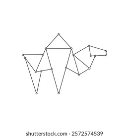 Camel Polygonal Lines, can use for Logo, Pictogram, Animal Figure, Website, Apps, or Graphic Design Element. Vector Illustration