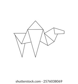 Camel Polygonal Lines, can use for Logo, Pictogram, Animal Figure, Website, Apps, or Graphic Design Element. Vector Illustration