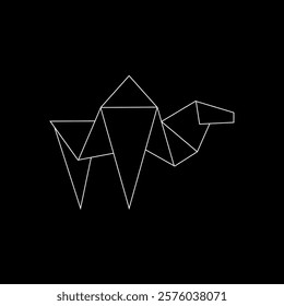 Camel Polygonal Lines, can use for Logo, Pictogram, Animal Figure, Website, Apps, or Graphic Design Element. Vector Illustration