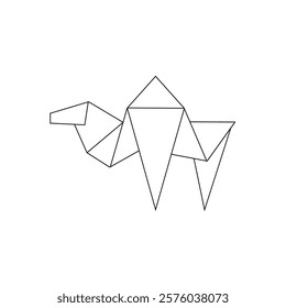 Camel Polygonal Lines, can use for Logo, Pictogram, Animal Figure, Website, Apps, or Graphic Design Element. Vector Illustration