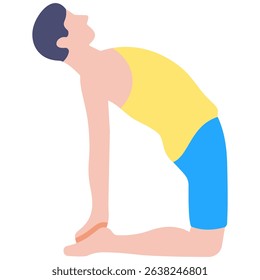Camel Pose Icon Flat Vector Illustration