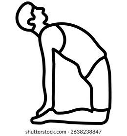 Camel Pose Icon Line Vector Illustration