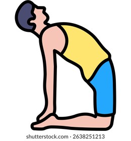 Camel Pose Icon Lineal Color Vector Illustration