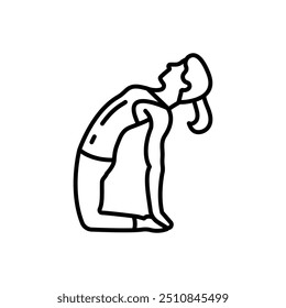 Ícone Camel Pose Outline, ilustração de vetor