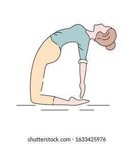 Camel Pose Ushtrasana Color Line Icon Stock Vector (Royalty Free ...