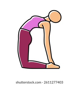 camel pose ustrasana yoga color icon vector. camel pose ustrasana yoga sign. isolated symbol illustration