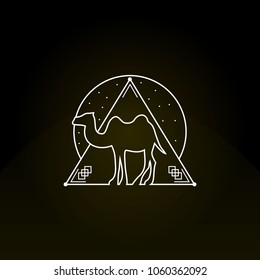Camel Pyramid Logo Line Geometry Shape