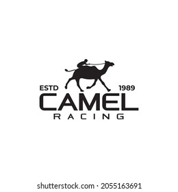 Camel race championship vector logo design