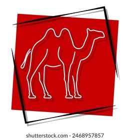 camel red banner. Vector illustration.