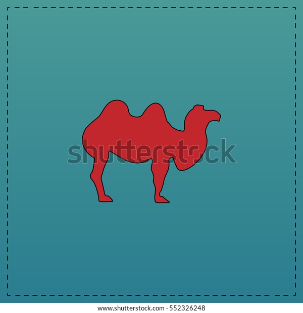 Camel Red Vector Icon Black Contour Stock Vector Royalty Free 552326248