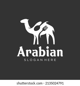 Camel Restaurant Logo Design Template Flat Stock Vector Arabic Food