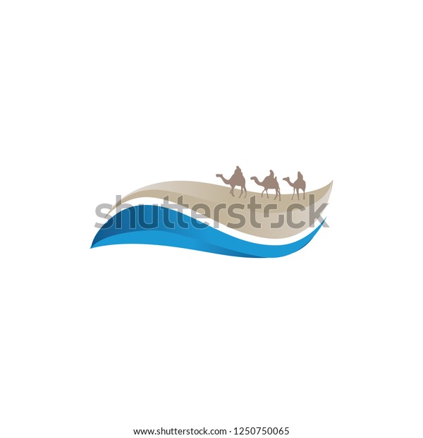Camel Rider Dune Sea Logo Icon Stock Vector Royalty Free 1250750065